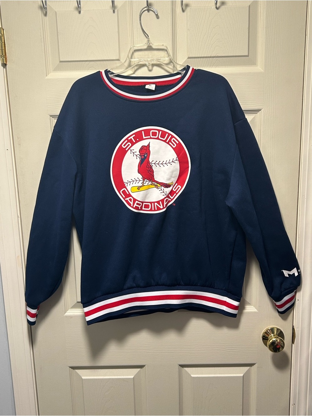 St. Louis Cardinals Sweatshirt Retro Pullover Navy Blue SGA MLB Mens XL